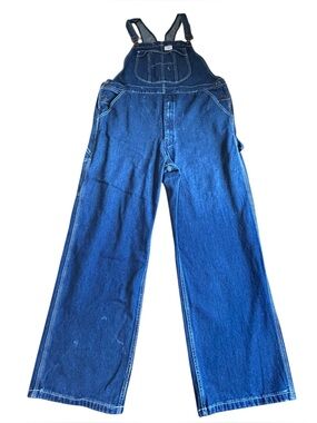HISEA Denim Overalls Mens 42x32 Blue Workwear Carpenter Utility Bib